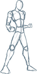 Design of reference sketch man body