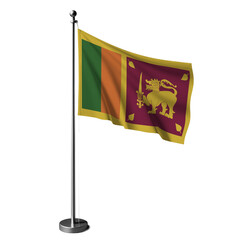 Sri Lanka flag 4 isolated, table flag