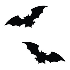 Fototapeta premium Bat Silhouette, Bat Vector Silhouette, Bat cartoon Silhouette, Bat illustration, Bat icon Silhouette, Bat Silhouette illustration