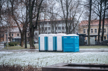 bio toilets on the street in the city center
