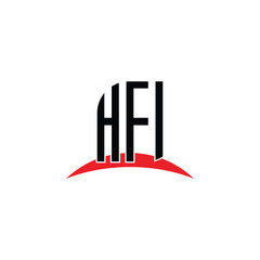  HFI letter logo design with white background in illustrator, vector logo modern alphabet font