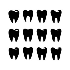 set of dental logo vector icon