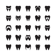 set of dental logo vector icon