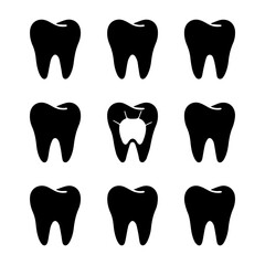 set of dental logo vector icon