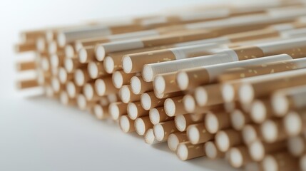Naklejka premium Precise Arrangement of Stacked Cigarettes