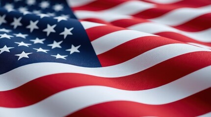 Obraz premium Vibrant American Flag Waving With Rich Colors and Textured Fabric