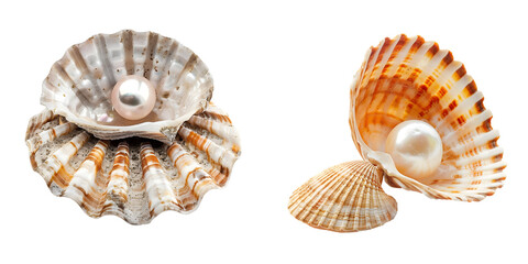 Obraz premium Pearl in a shell. Generative AI.