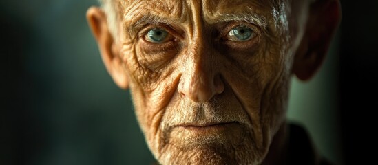 Obraz premium An elderly person with a solemn expression