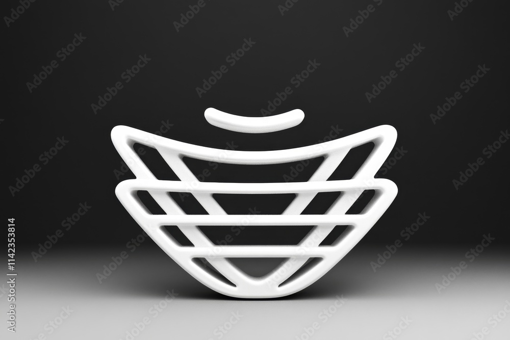 Aufkleber A geometric design of a funnel, with angular shapes and clean edges forming an abstract icon