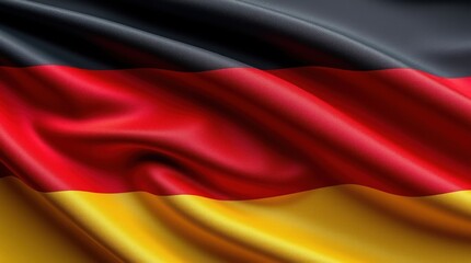 Naklejka premium German Flag Displaying Vibrant Rippling Black, Red, and Gold Tones in Motion