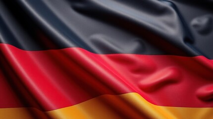 Obraz premium German Flag Displaying Rippling Colors of Black, Red, and Gold in Dynamic Motion