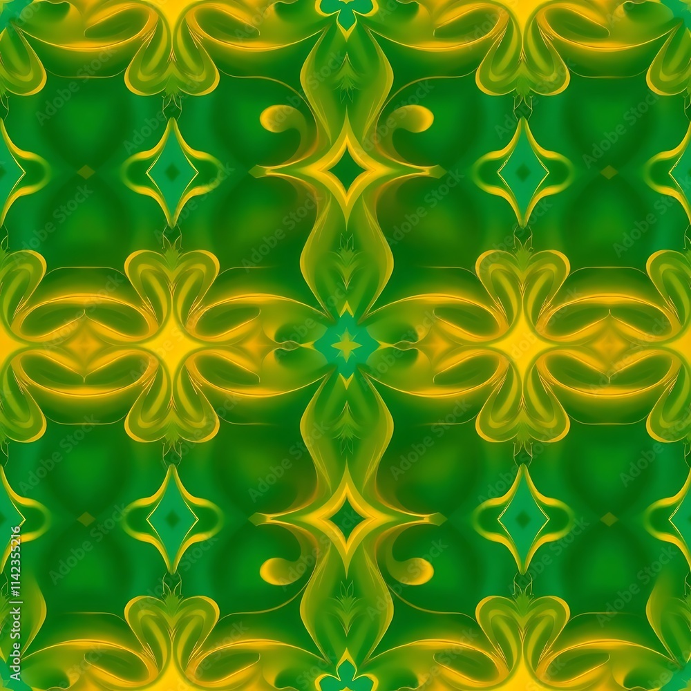 Poster green and gold abstract pattern: a captivating abstract seamless pattern featuring a mesmerizing ble