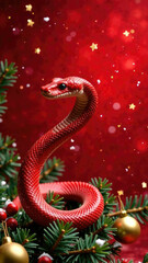 Fototapeta premium New Year's banner, symbol of the year 2025 snake