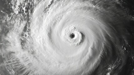 Large typhoon spinning over the Pacific Ocean, with water vapor trails extending in a spiral pattern from the center.