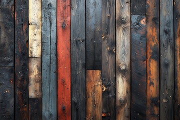 Textured Wooden Wall Design in Various Shades
