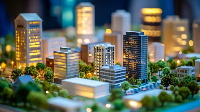 Urban Property Model with Bright Lighting and Detail