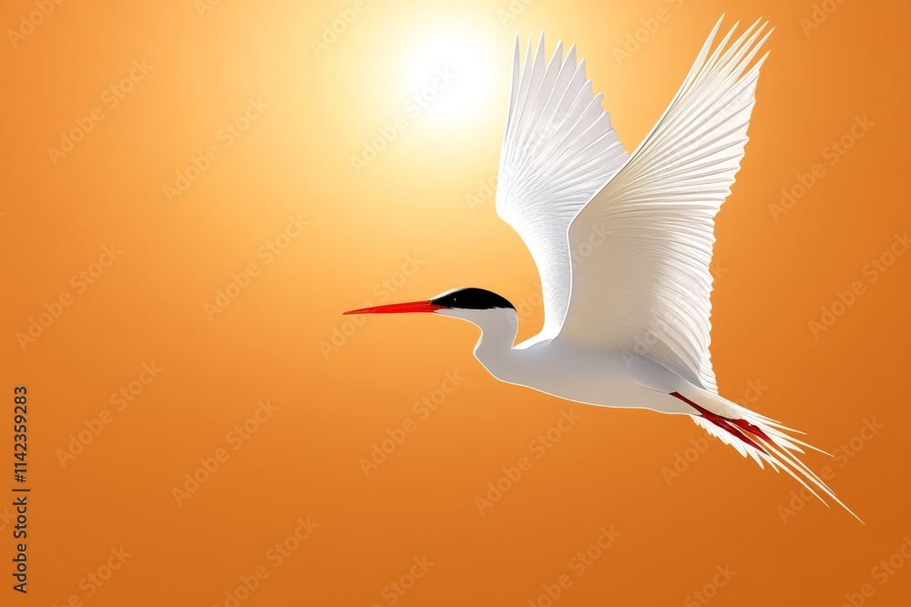 Poster a minimalist illustration of a soaring bird with clean, flowing lines against a soft gradient backgr