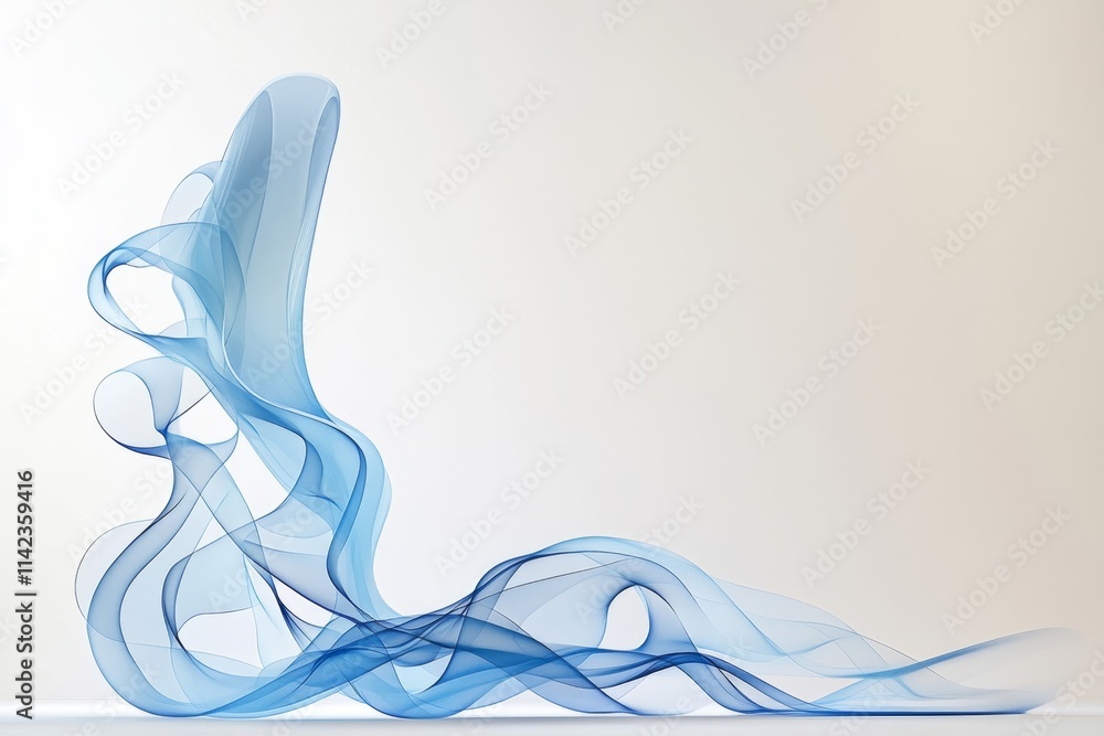 Poster a minimalist representation of a single footprint fading into abstract waves, using soft gradients o