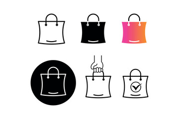 High-Impact Shopping Bag Vector Icons for Retail Advertising, Beautifully Crafted Shopping Bag Vector Designs shopping bag, isolated icons, online shopping, fashion bag, fashion, modern icons