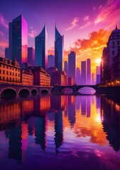 Naklejka premium view of downtown city