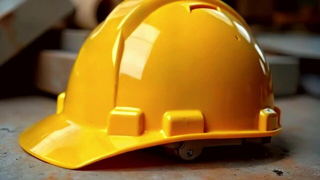 yellow helmet on a white background