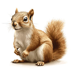 Fototapeta premium Squirrel vector illustration, cartoon clipart animal in flat style. Wild animals wildlife concept. Squirrel vector design isolated on white background