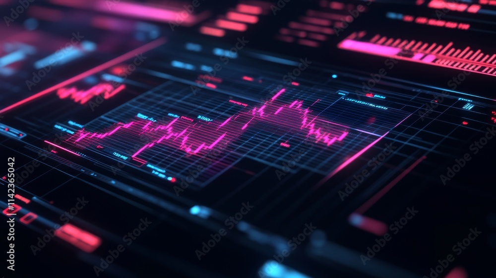 Poster bold management interface with dim light design elements