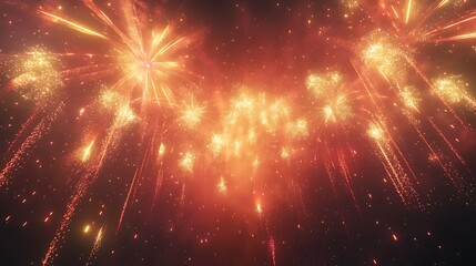 An enchanting Lunar New Year atmosphere is created by a stunning firework display. 