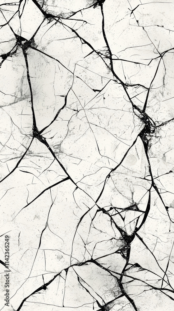 Poster clean high resolution image capturing broken concrete surface with intricate cracks and textures
