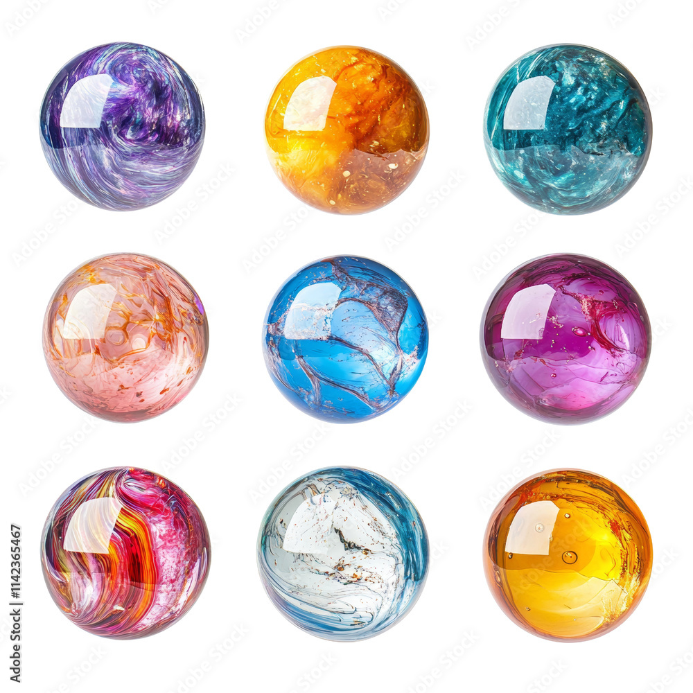 Poster set of bubbles isolated transparent background