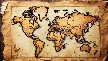 Old Map Paper in Vintage Style: Aged and Textured Background for Historical and Adventure Themes