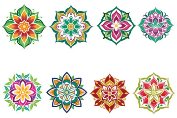 decorative flower logo vector art