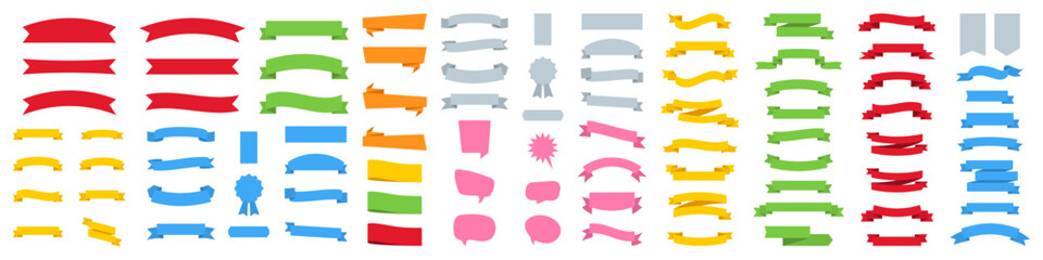 Colorful Ribbon Banner. Ribbon Banners. Vector Ribbons Banners for your Christmas design. Ribbons different color. Vector Ribbon Banner