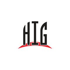 HIG letter logo design with white background in illustrator, vector logo modern alphabet font