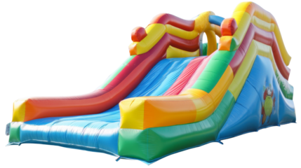 Inflatable slide, isolated on transparent background
