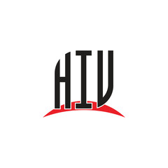 HIV letter logo design with white background in illustrator, vector logo modern alphabet font