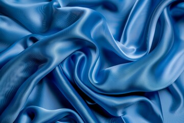 Obraz premium Image of Blue silk fabric drapery material. Texture for background usage