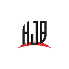 HJB letter logo design with white background in illustrator, vector logo modern alphabet font