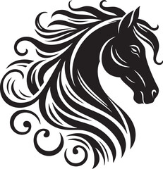 Rearing Horse Silhouette for Bold Designs
