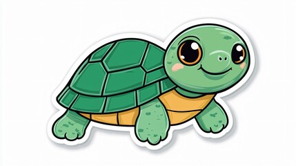 Obraz premium Cute cartoon turtle illustration fun environment kid-friendly art