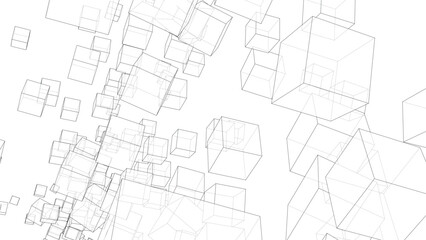 Wireframe Boxes. Sketch style