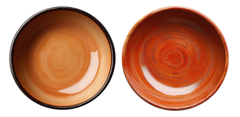 Two rustic bowls with earthy tones captured in artistic symmetry.