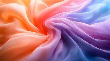 Obraz premium An Elegant Display of Soft Sheer Chiffon Fabric in Various Colors Cascading Beautifully