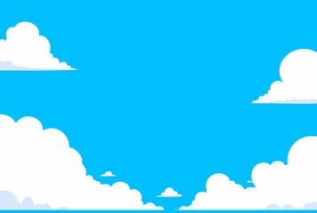Serene Blue Sky with Fluffy Clouds