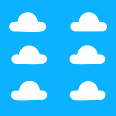 Simple Blue Sky with Stylized Clouds