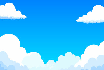 Whimsical Blue Sky with Playful Clouds