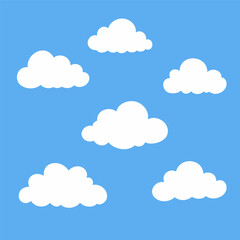 Minimalist Blue Sky with White Clouds