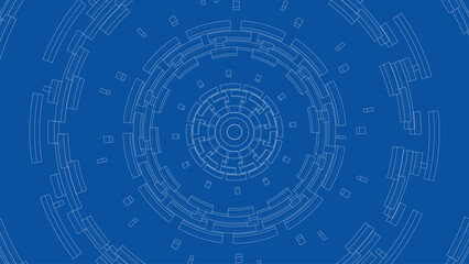 3D circular pattern. Style wireframe model