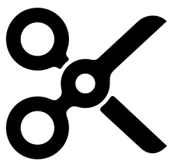 Scissors cut along line and dotted line. Open scissors cutting, scissoring and shears, illustration