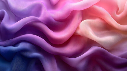 Obraz premium A Delicate Blend of Colors in Smooth, Sheer Chiffon Fabric Flowing Elegantly Like Drapery